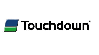 Logotipo de Touchdown con icono azul y verde a la izquierda